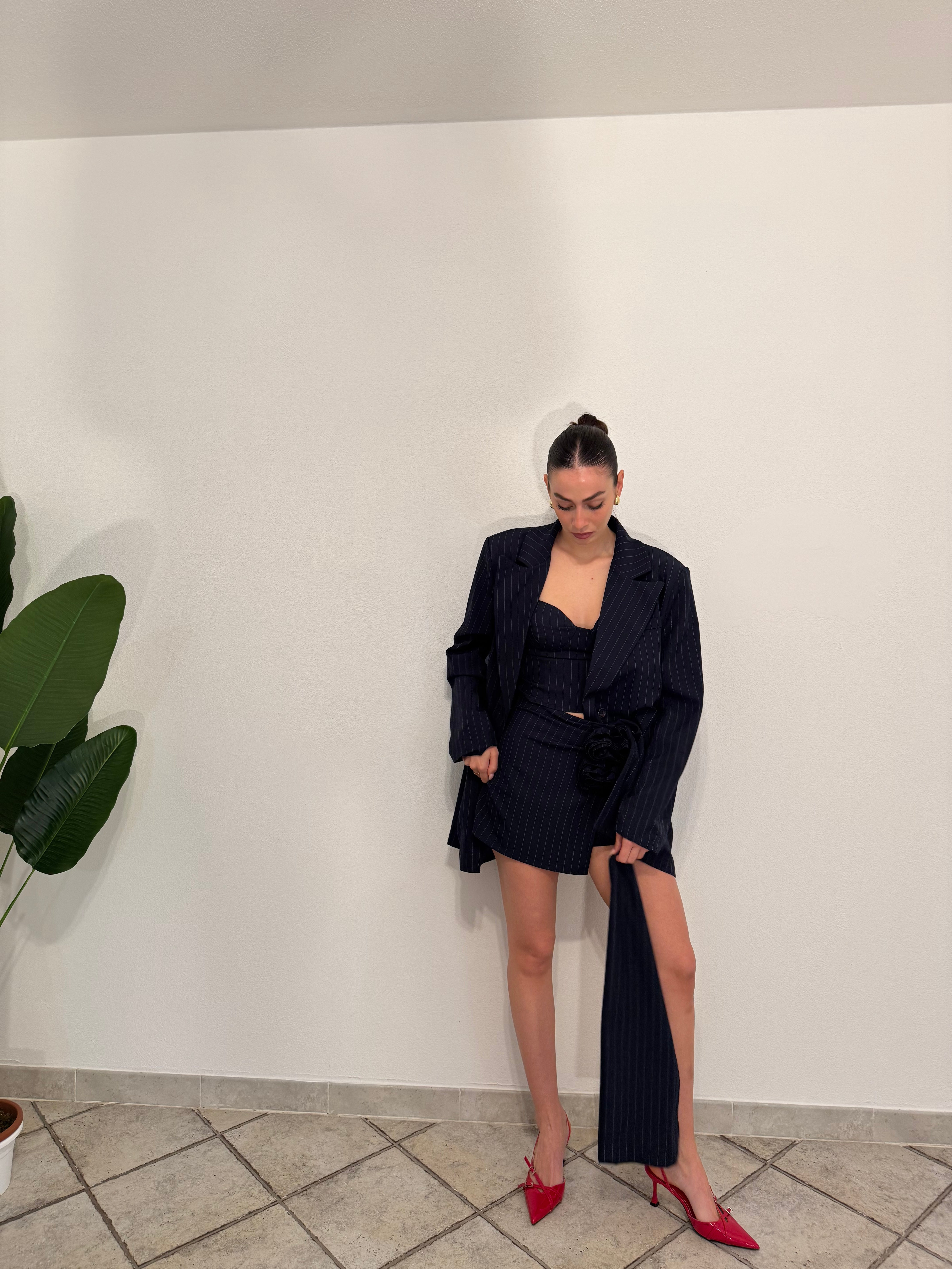 Coord tre pezzi gessato