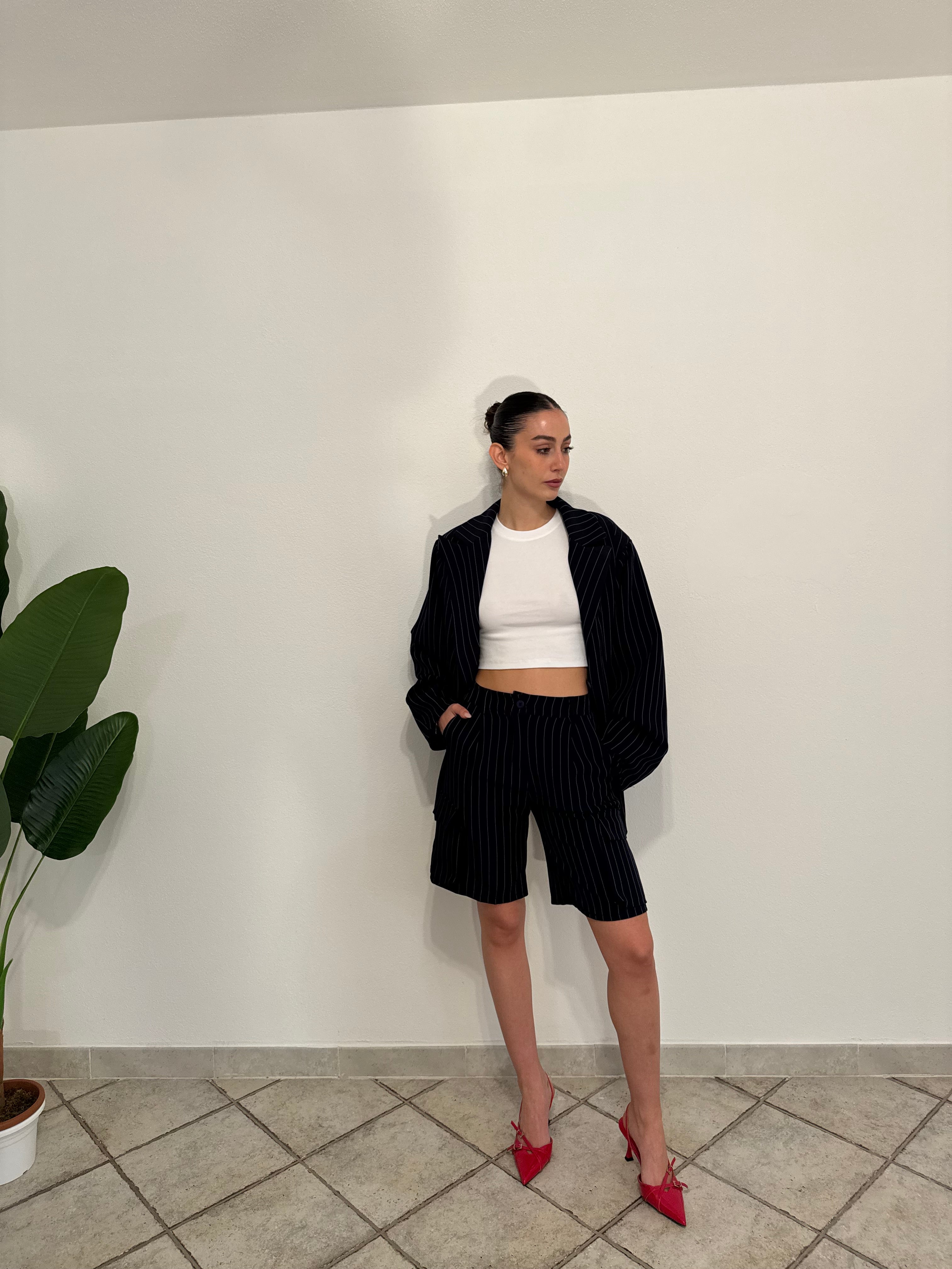 Coord blu notte gessato