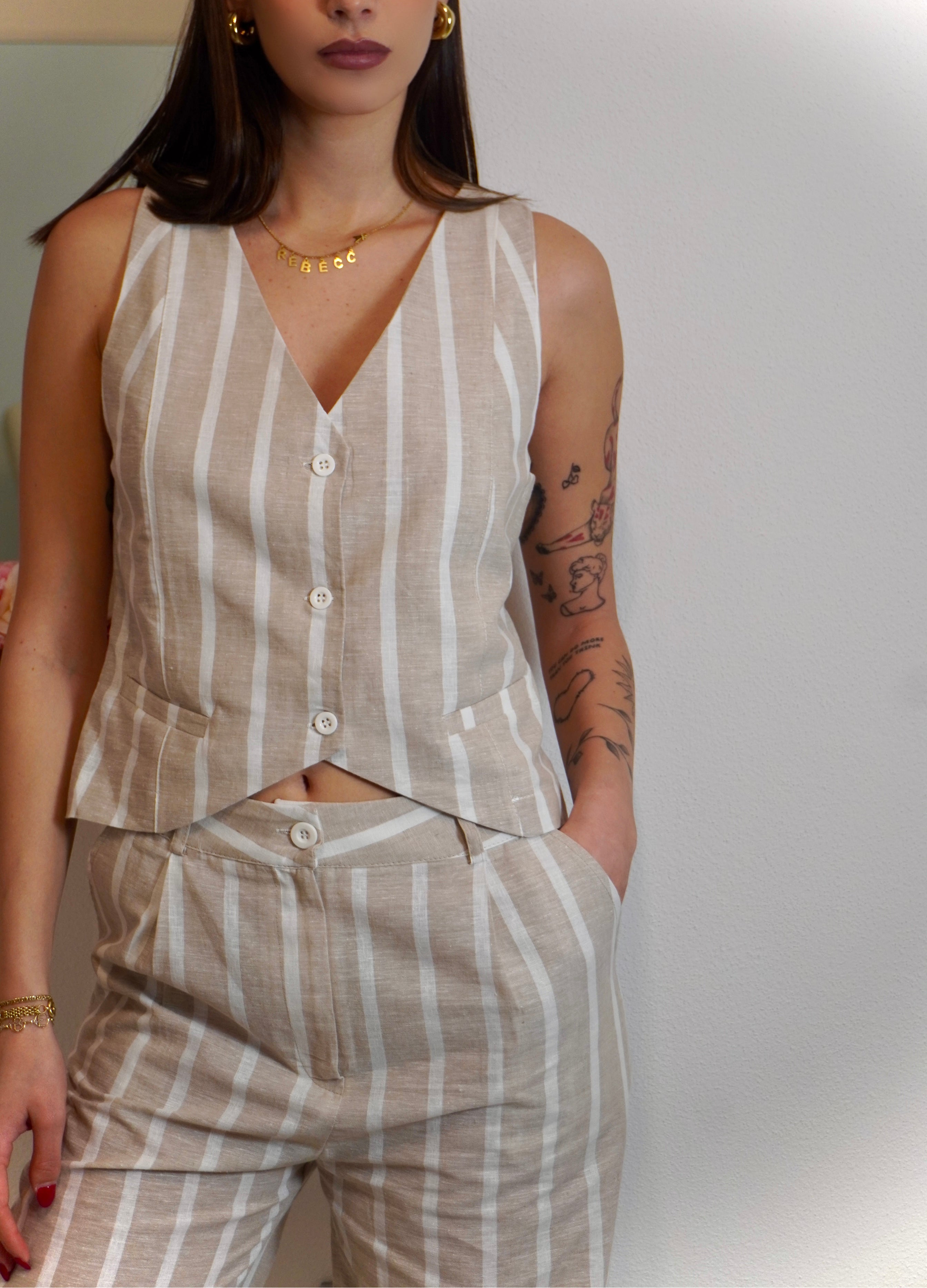 Coord in lino a righe