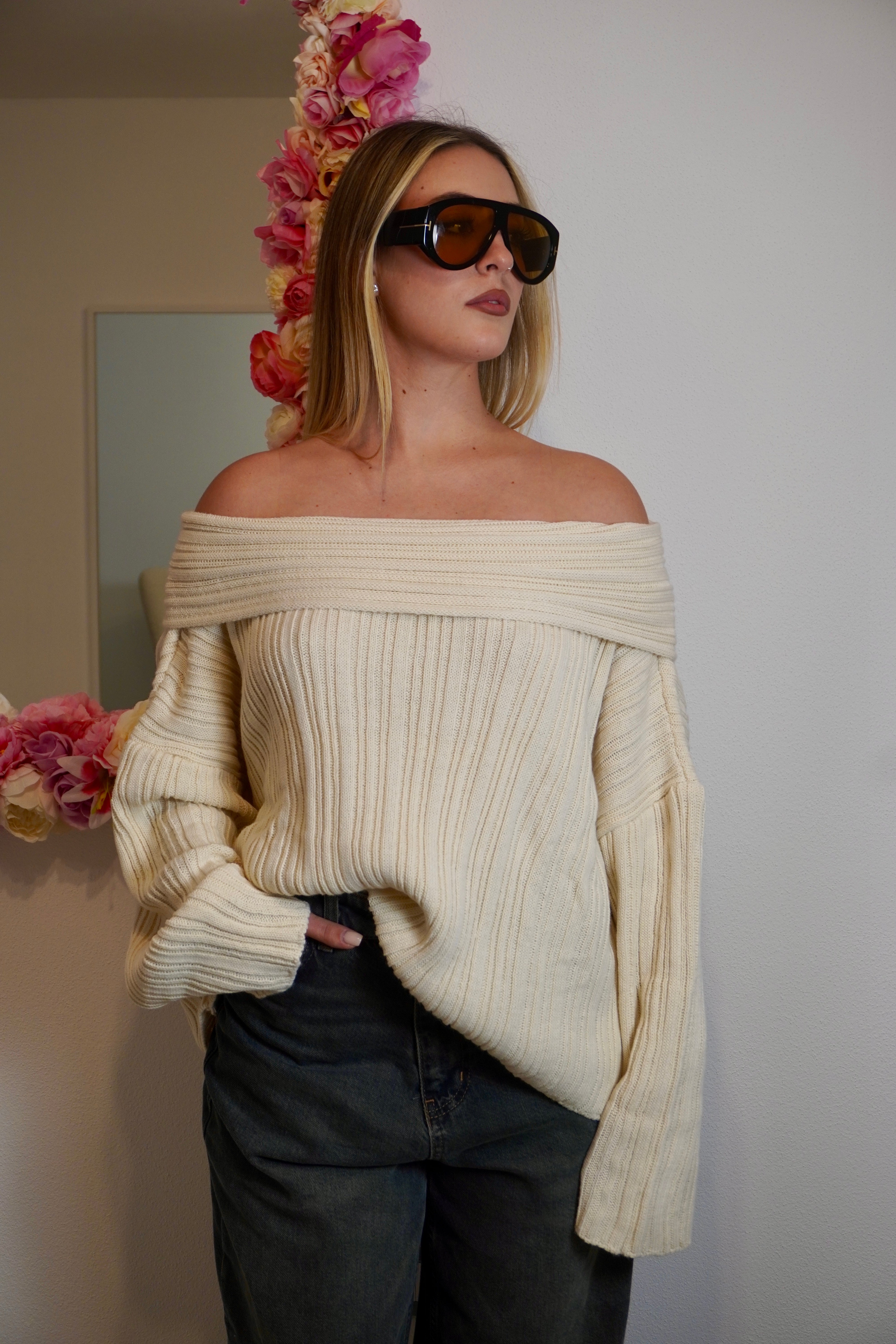 Maglione scollo a barca