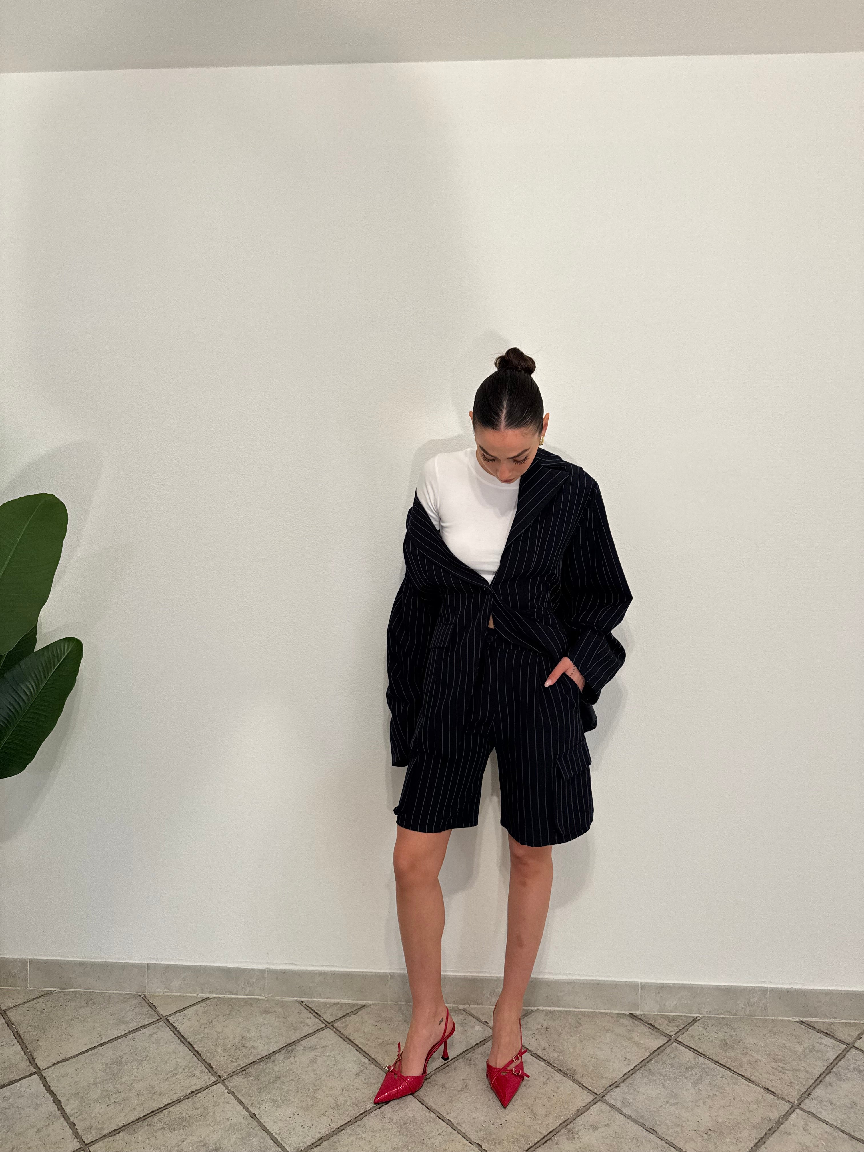 Coord blu notte gessato