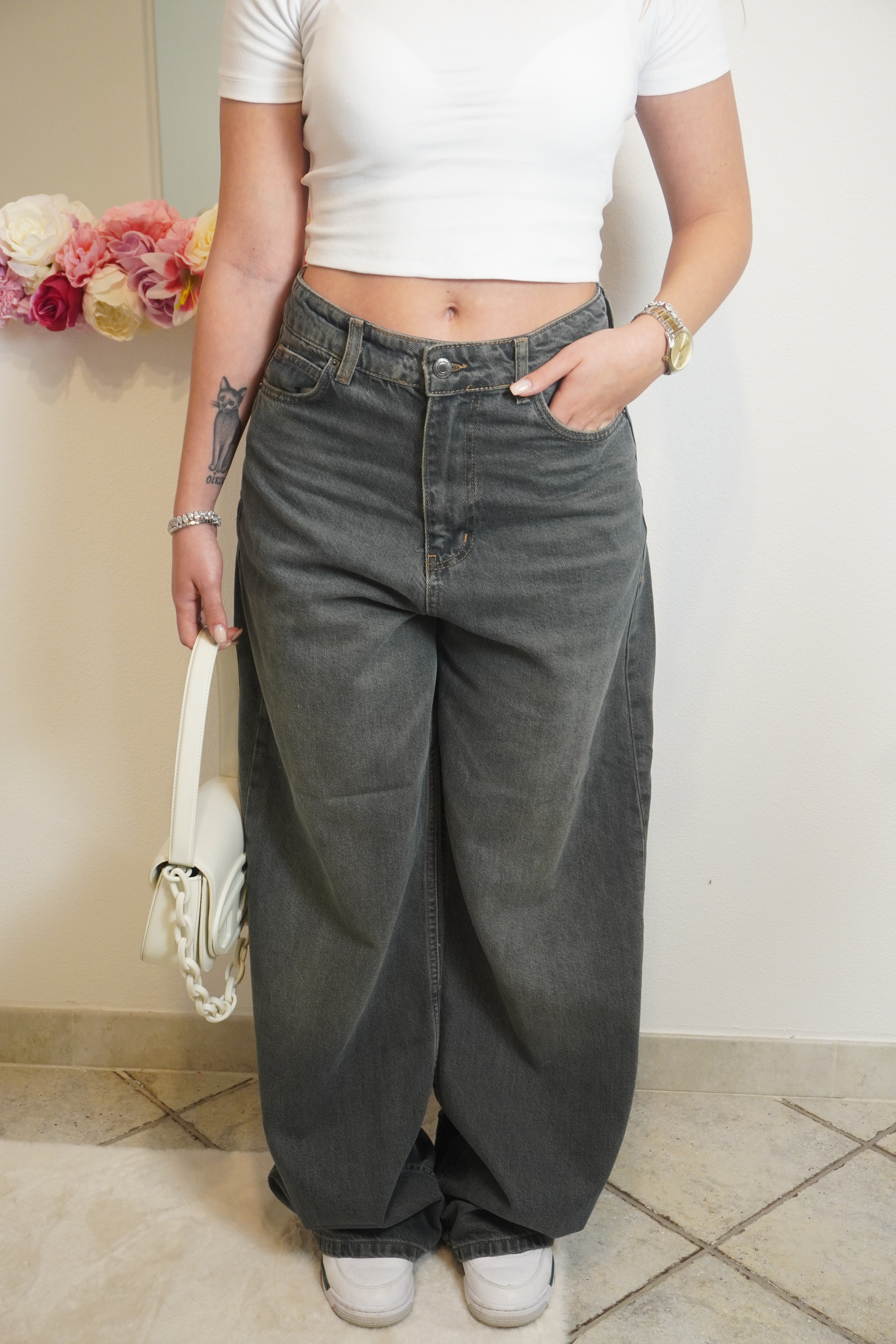 Jeans gamba larga