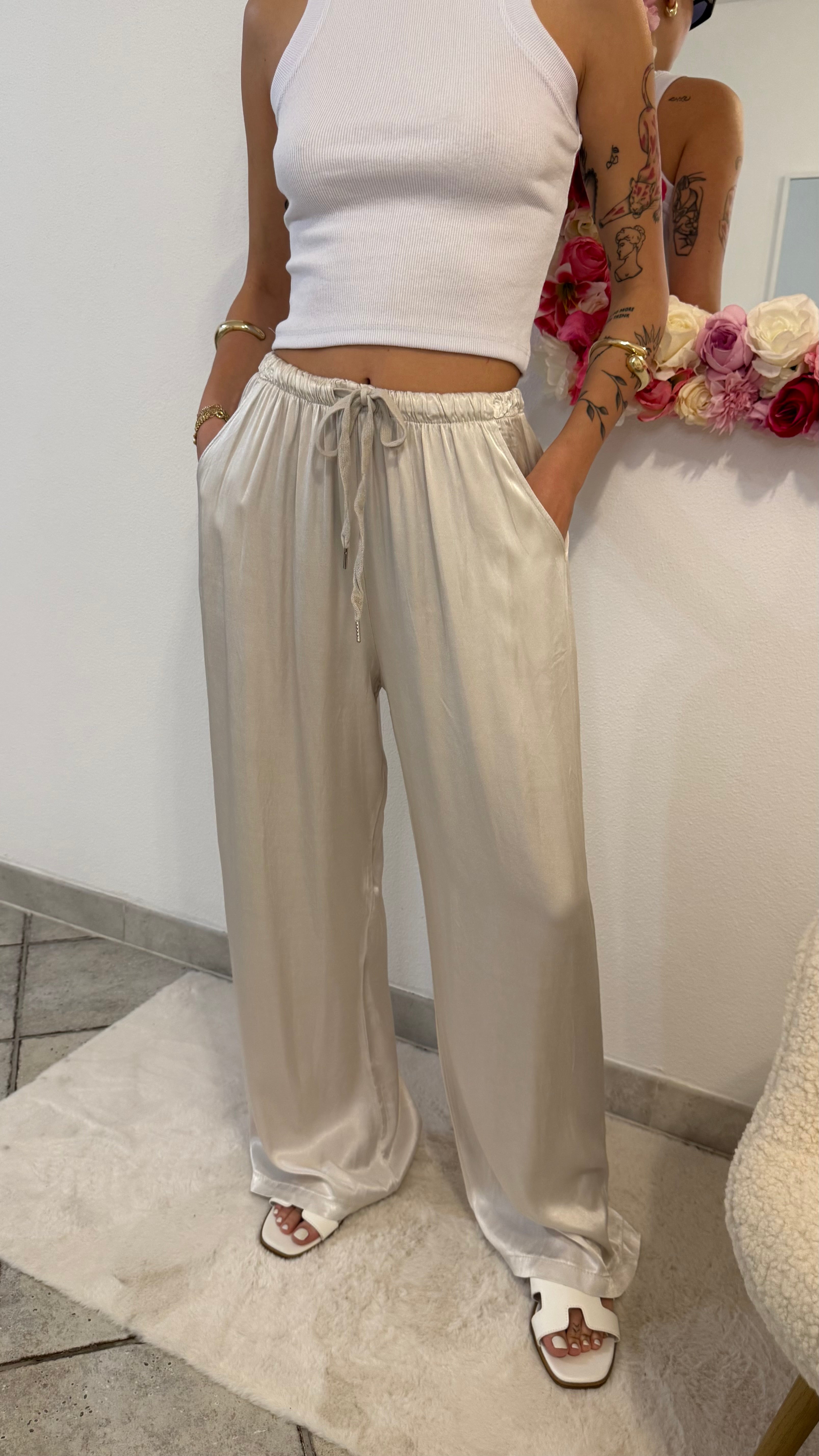 Pantalone in raso